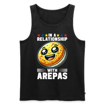 Arepas vénézuélienne - Débardeur bio Premium Homme - noir - Devant - Michal (187cm)