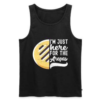 Venezuelan Arepas - Men's Premium Organic Tank Top - black - Front - AI Model Male 178 light (178cm)