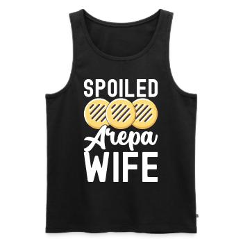 Venezuelan Arepas - Men's Premium Organic Tank Top - black - Front - AI Model Male 178 light (178cm)