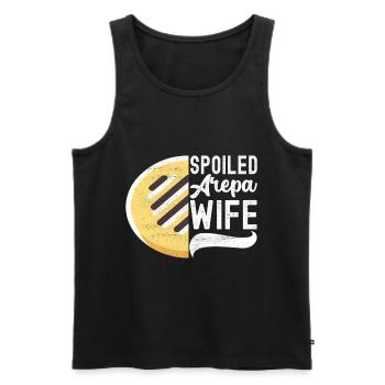 Venezuelan Arepas - Men's Premium Organic Tank Top - black - Front - AI Model Male 178 light (178cm)