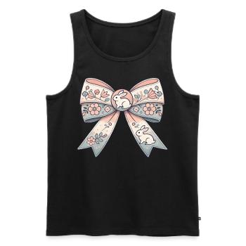 Joli arc de Pâques avec des lapins et des fleurs - Débardeur bio Premium Homme - noir - Devant - Michal (187cm)