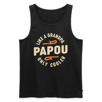 Papou comme une glacière pour grand-père seulement - Débardeur bio Premium Homme - noir - Devant - AI Model Male 178 light (178cm)