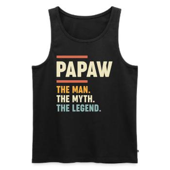 Papaw The Man The Myth The Legend - Men's Premium Organic Tank Top - black - Front - Michal (187cm)