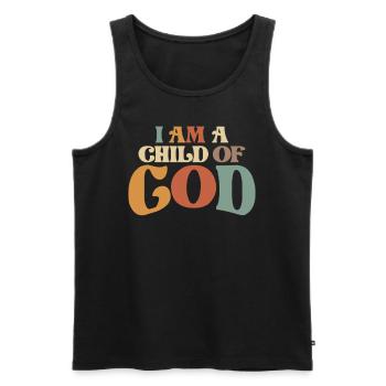 I Am A Child Of God Identity in Christ - Men's Premium Organic Tank Top - black - Front - Michal (187cm)