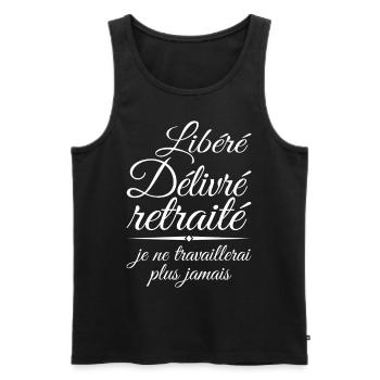 Freigegeben Ausgestellt Im Ruhestand, Ruhestandsgeschenk, Im Ruhestand - Männer Premium Bio Tank Top - Schwarz - Vorne - AI Model Male 178 light (178cm)