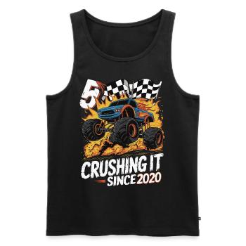 5. Geburtstag Monstertruck – Crushing It 2020 - Männer Premium Bio Tank Top - Schwarz - Vorne - AI Model Male 178 light (178cm)