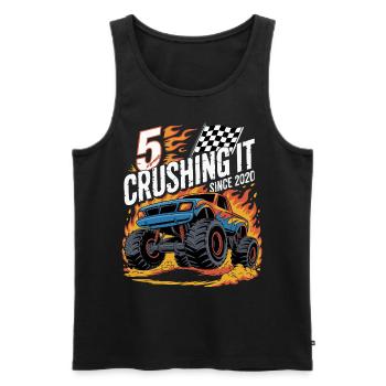 5. Geburtstag Monstertruck – Crushing It 2020 - Männer Premium Bio Tank Top - Schwarz - Vorne - AI Model Male 178 light (178cm)