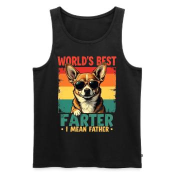 Worlds Best Farter Mean Father Fathers Day Dad Dog - Débardeur bio Premium Homme - noir - Devant - Michal (187cm)