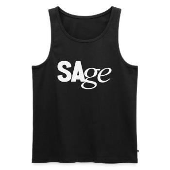 Sage Persönlicher Name - Männer Premium Bio Tank Top - Schwarz - Vorne - AI Model Male 178 light (178cm)