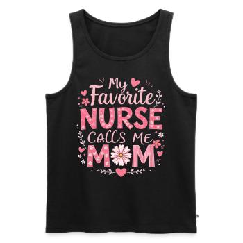 Meine Lieblingskrankenschwester nennt mich Mama T-Shirt | Mutter Von Krankenschwester - Männer Premium Bio Tank Top - Schwarz - Vorne - AI Model Male 178 light (178cm)