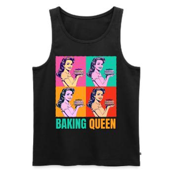 Baking Cake Baking Queen Baking Fairy Baker Pop Art - Men's Premium Organic Tank Top - black - Front - AI Model Male 178 light (178cm)
