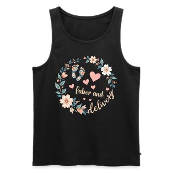 Lustige Arbeit und Entbindung Krankenschwester Damen Retro Blumen - Männer Premium Bio Tank Top - Schwarz - Vorne - AI Model Male 178 light (178cm)
