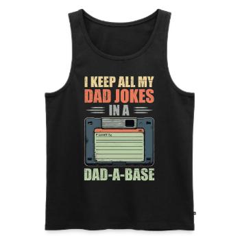 Funny dad jokes in dad-a-base vintage Father's Day - Débardeur bio Premium Homme - noir - Devant - Michal (187cm)