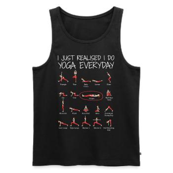 Cadeau Humour Yoga Cadeau Femmes Filles - Débardeur bio Premium Homme - noir - Devant - AI Model Male 178 light (178cm)