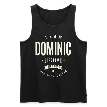 Team Dominic Lifetime Member Funny Name Dominic - Men's Premium Organic Tank Top - black - Front - Michal (187cm)