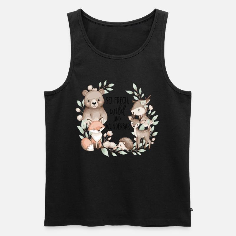 Sei frech wild und wunderbar Kinder Design - Männer Premium Bio Tank Top - Schwarz