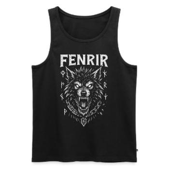 Fenrir – Wolf der Götterdämmerung - Männer Premium Bio Tank Top - Schwarz - Vorne - AI Model Male 178 light (178cm)