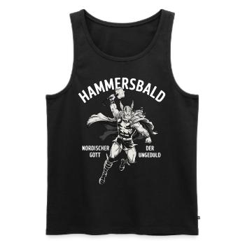Hammersbald – Nordischer Gott der Ungeduld - Männer Premium Bio Tank Top - Schwarz - Vorne - AI Model Male 178 light (178cm)