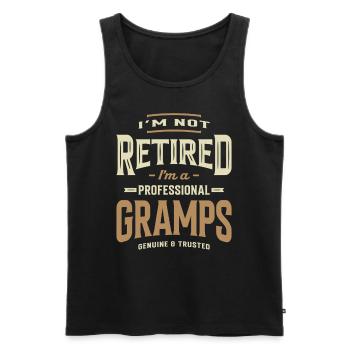 I'm Not Retired I'm a Professional Gramps Grandpa - Men's Premium Organic Tank Top - black - Front - AI Model Male 178 light (178cm)