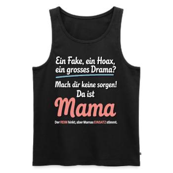 Da ist Mama – Heldin im Reimchaos - Männer Premium Bio Tank Top - Schwarz - Vorne - AI Model Male 178 light (178cm)