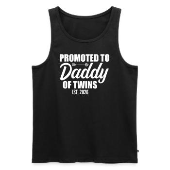 Promoted to Daddy of Twins 2026 Baby Announcement - Men's Premium Organic Tank Top - black - Front - Michal (187cm)