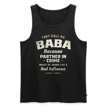 05 partner baba - Men's Premium Organic Tank Top - black - Front - Michal (187cm)