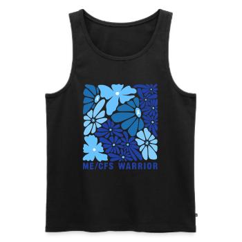 ME CFS Warrior Blumenmuster - Männer Premium Bio Tank Top - Schwarz - Vorne - AI Model Male 178 light (178cm)