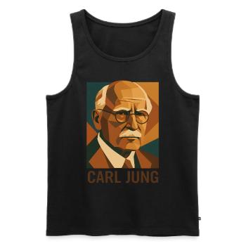 Carl Jung Psychologie Porträt Retro Stil - Männer Premium Bio Tank Top - Schwarz - Vorne - AI Model Male 178 light (178cm)