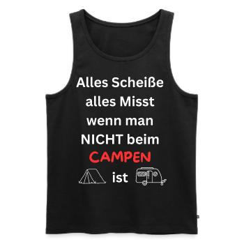 Funny Camping Outdoor Vacation Men Women - Men's Premium Organic Tank Top - black - Front - Michal (187cm)