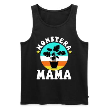 Monstera Mama - Débardeur bio Premium Homme - noir - Devant - Michal (187cm)