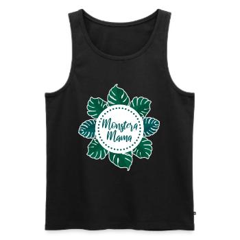 Monstera Mama - Débardeur bio Premium Homme - noir - Devant - Michal (187cm)