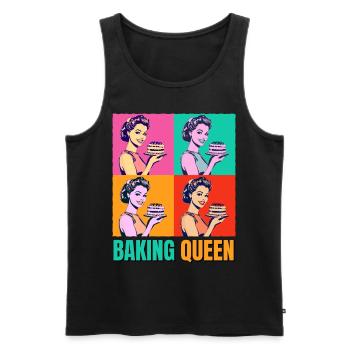 Baking Cake Baking Queen Baking Fairy Baker Pop Art - Men's Premium Organic Tank Top - black - Front - AI Model Male 178 light (178cm)