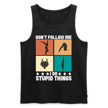 Diving diving board - Men's Premium Organic Tank Top - charcoal grey - Front - Alexander (188cm)