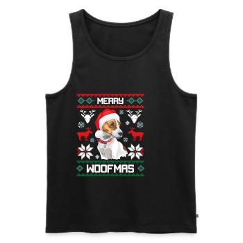 Merry Woofma's Jack Russell Terrier Ugly Sweater - Men's Premium Organic Tank Top - black - Front - Michal (187cm)