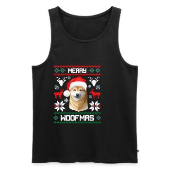 Merry Woofma's Shiba Inu Ugly Sweater Christmas - Men's Premium Organic Tank Top - black - Front - Michal (187cm)