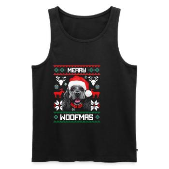 Merry Woofma's Cocker Spaniel Dog Ugly Sweater - Men's Premium Organic Tank Top - black - Front - Michal (187cm)