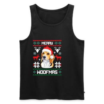 Merry Woofma's Beagle Dog Ugly Sweater - Men's Premium Organic Tank Top - black - Front - Michal (187cm)