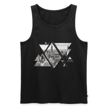 New York City NYC USA America Skyline City - Men's Premium Organic Tank Top - black - Front - Michal (187cm)
