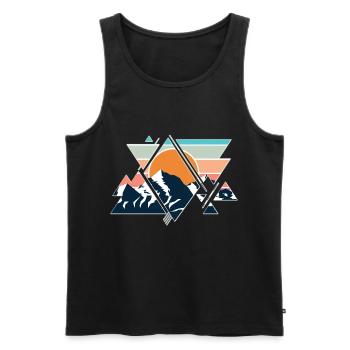 Nature Nature Mountains Mountains Sun Sun Hiking - Men's Premium Organic Tank Top - black - Front - Michal (187cm)