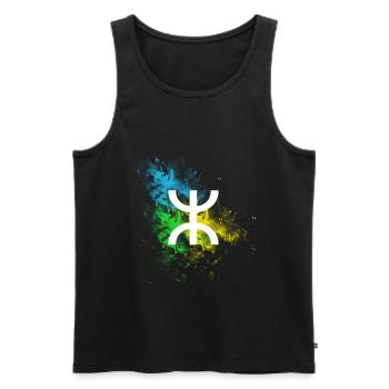 Amazigh - Männer Premium Bio Tank Top - Schwarz - Vorne - AI Model Male 178 light (178cm)