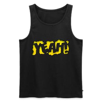 Yellow Graffiti 'Yeah!' - Men's Premium Organic Tank Top - black - Front - AI Model Male 178 light (178cm)