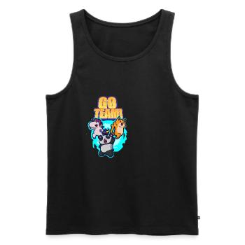 Unicorn Panda Cat Portal Motivation - Men's Premium Organic Tank Top - black - Front - AI Model Male 178 light (178cm)