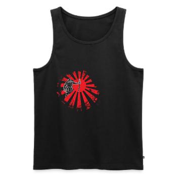 Samurai flag sun warrior fight asian - Men's Premium Organic Tank Top - black - Front - AI Model Male 178 light (178cm)