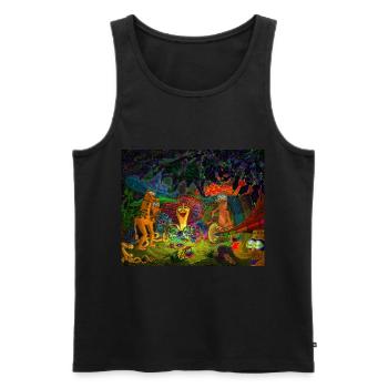 Mushroom party - Débardeur bio Premium Homme - noir - Devant - Michal (187cm)