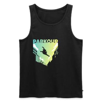 Parkour Freerunning Geschenk-Idee Parkour Freerunn - Männer Premium Bio Tank Top - Schwarz - Vorne - Michal (187cm)