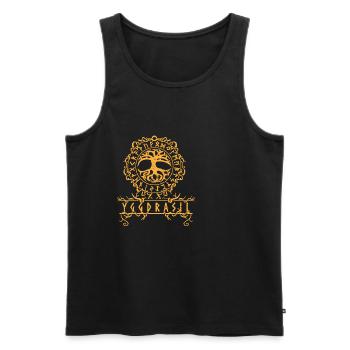 Yggdrasil der nordische Baum Wikinger Rune - Männer Premium Bio Tank Top - Schwarz - Vorne - Michal (187cm)