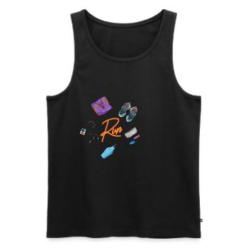 Funny running run athlete gift idea - Men's Premium Organic Tank Top - black - Front - Michal (187cm)