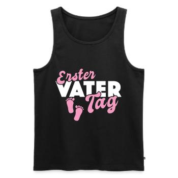 Erster Vatertag - Männer Premium Bio Tank Top - Schwarz - Vorne - Michal (187cm)