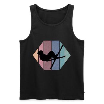 Skiing Ski Holiday Winter Holiday Ski Slope Retro - Men's Premium Organic Tank Top - black - Front - Michal (187cm)