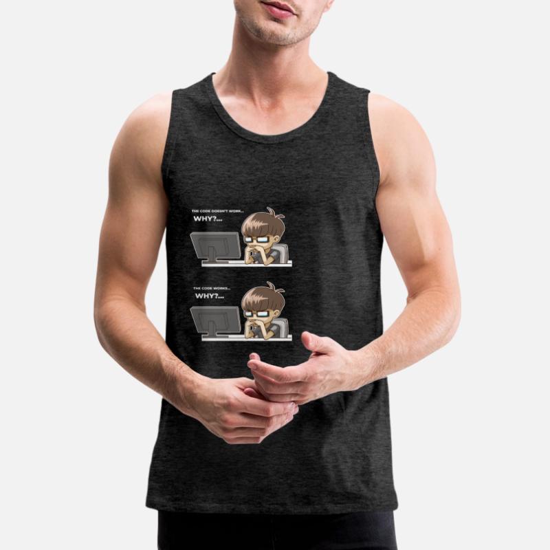 Funny programming code works why Men's Premium Organic Tank Top